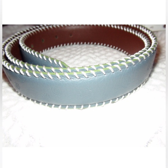 Robert Graham Griffith Suede Grey Whip Stitch Leather Belt - Picture 4 of 4